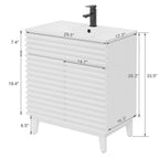 Ensemble meuble-lavabo avec robinet encastré et armoire