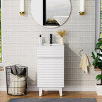 Ensemble meuble-lavabo avec robinet encastré et armoire
