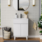 Ensemble meuble-lavabo avec robinet encastré et armoire