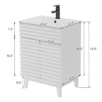 Ensemble meuble-lavabo avec robinet encastré et armoire