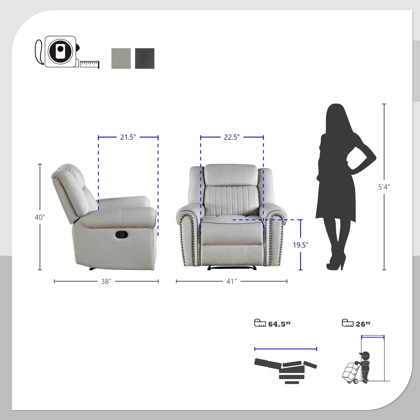 Fauteuil inclinable manuel Bauta