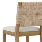 Tabouret de bar Beacon Bohemian Boucle, chaise de comptoir rembourrée avec cadre en bois massif et dossier en jonc de mer tressé