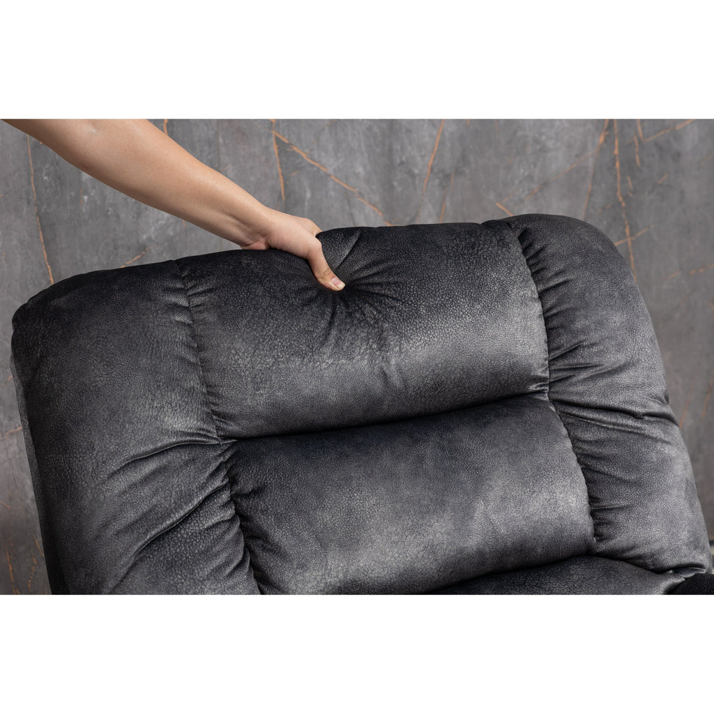 Fauteuil inclinable électrique surdimensionné en chenille gris Beacon avec massage en 8 points et chauffage lombaire