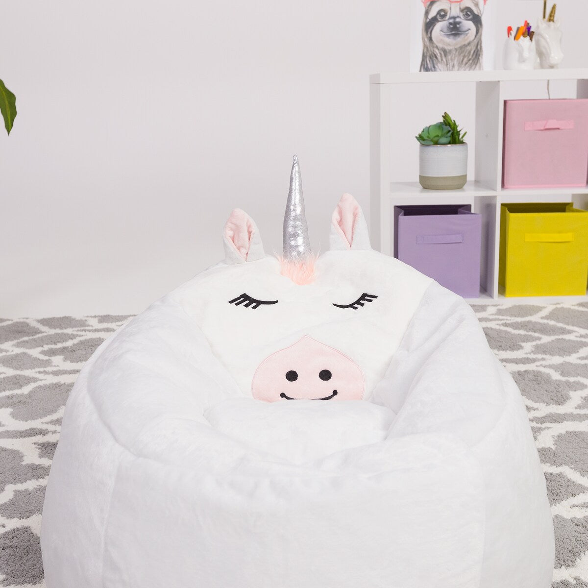 Pouf, doux et confortable, en forme d'animal - Fermeture à l'épreuve des enfants