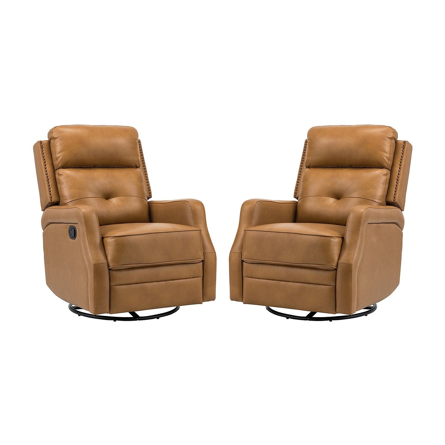 Ensemble de 2 fauteuils inclinables de salon Beatriz avec base en métal