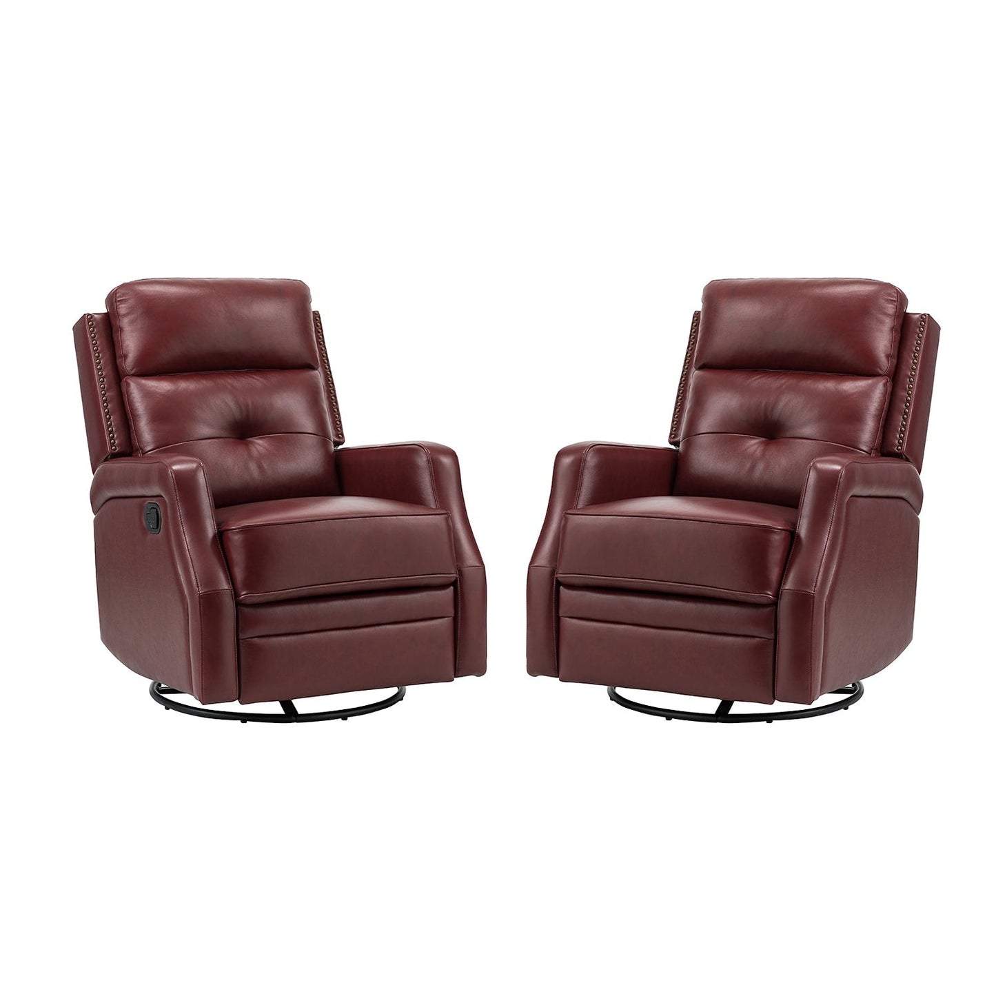 Ensemble de 2 fauteuils inclinables de salon Beatriz avec base en métal