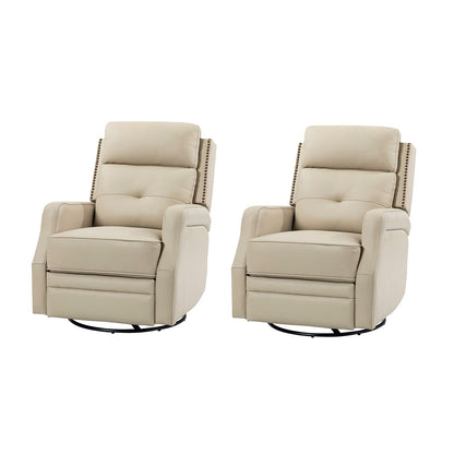 Ensemble de 2 fauteuils inclinables de salon Beatriz avec base en métal