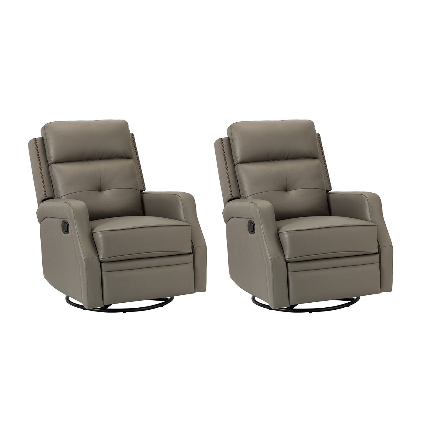 Ensemble de 2 fauteuils inclinables de salon Beatriz avec base en métal