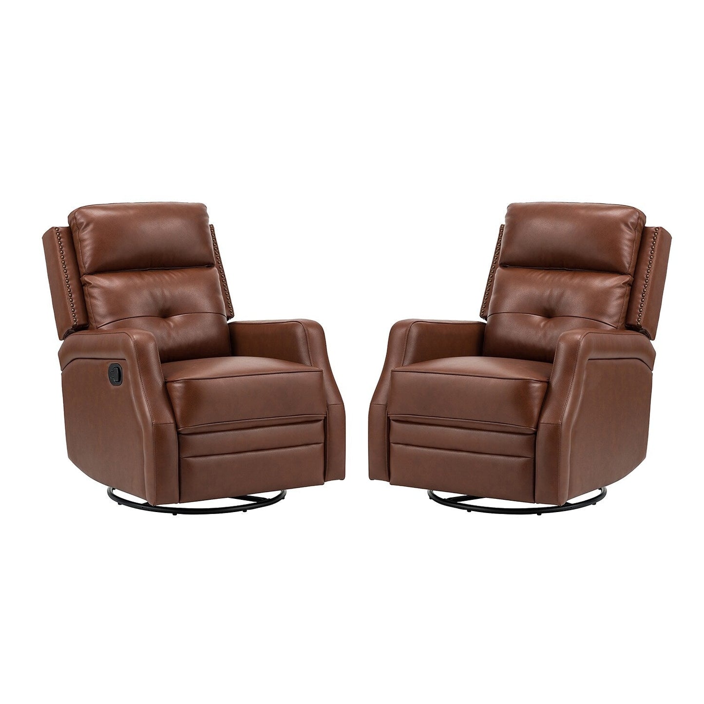 Ensemble de 2 fauteuils inclinables de salon Beatriz avec base en métal