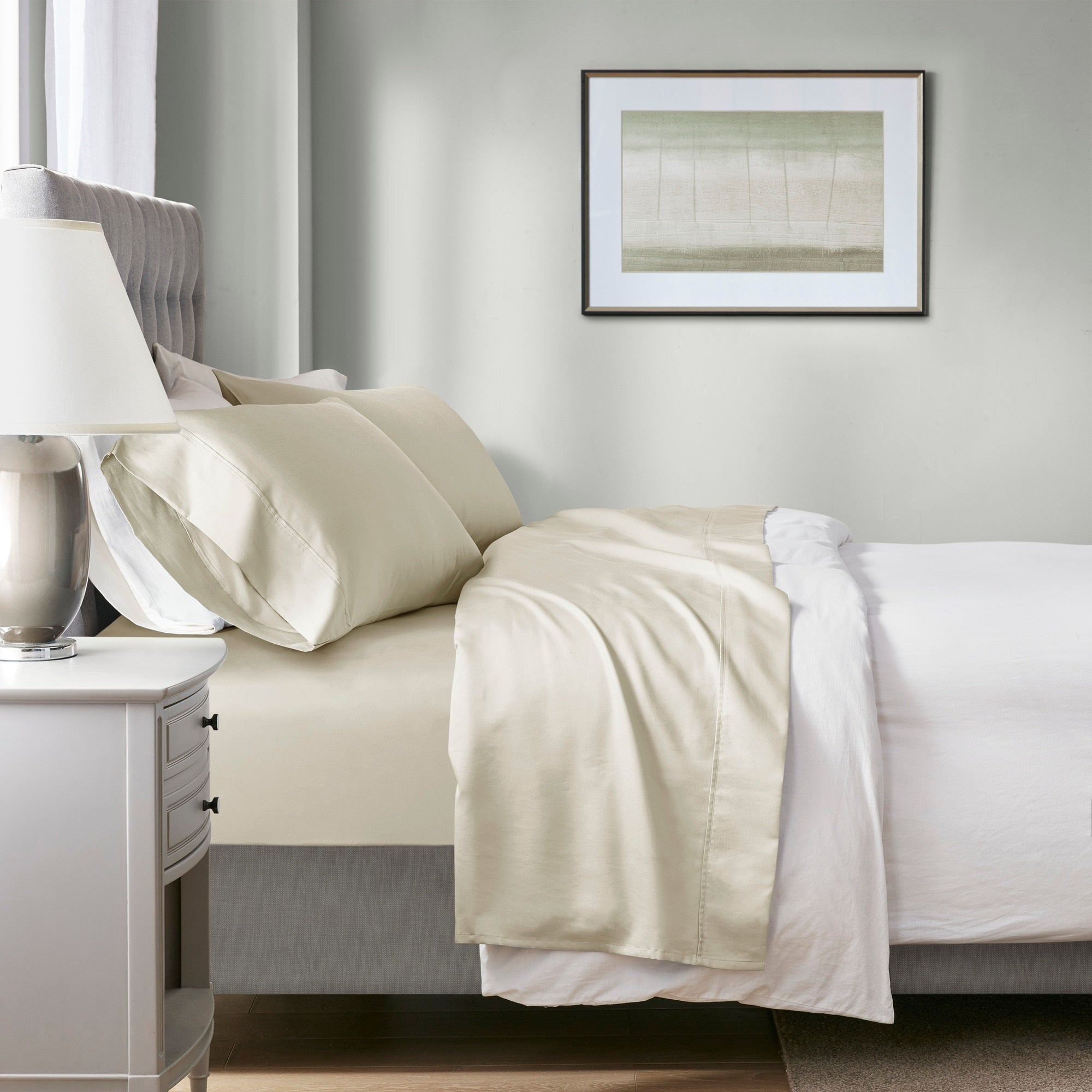 Ensemble de draps rafraîchissants Beautyrest en mélange de coton 1000 fils, 4 pièces