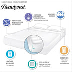 Ensemble de draps rafraîchissants Beautyrest en mélange de coton 1000 fils, 4 pièces