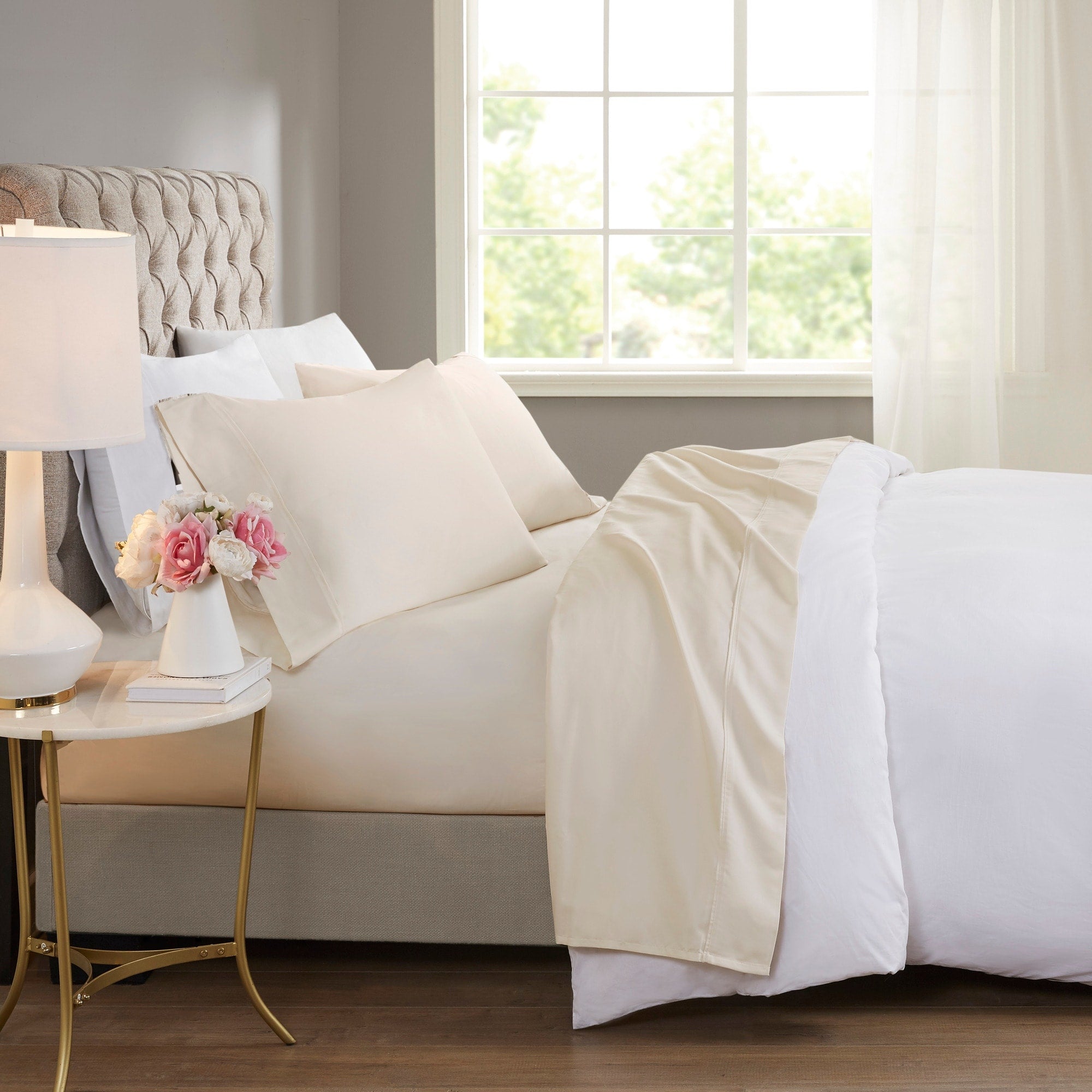 Ensemble de draps rafraîchissants en coton mélangé 600 fils Beautyrest, 4 pièces