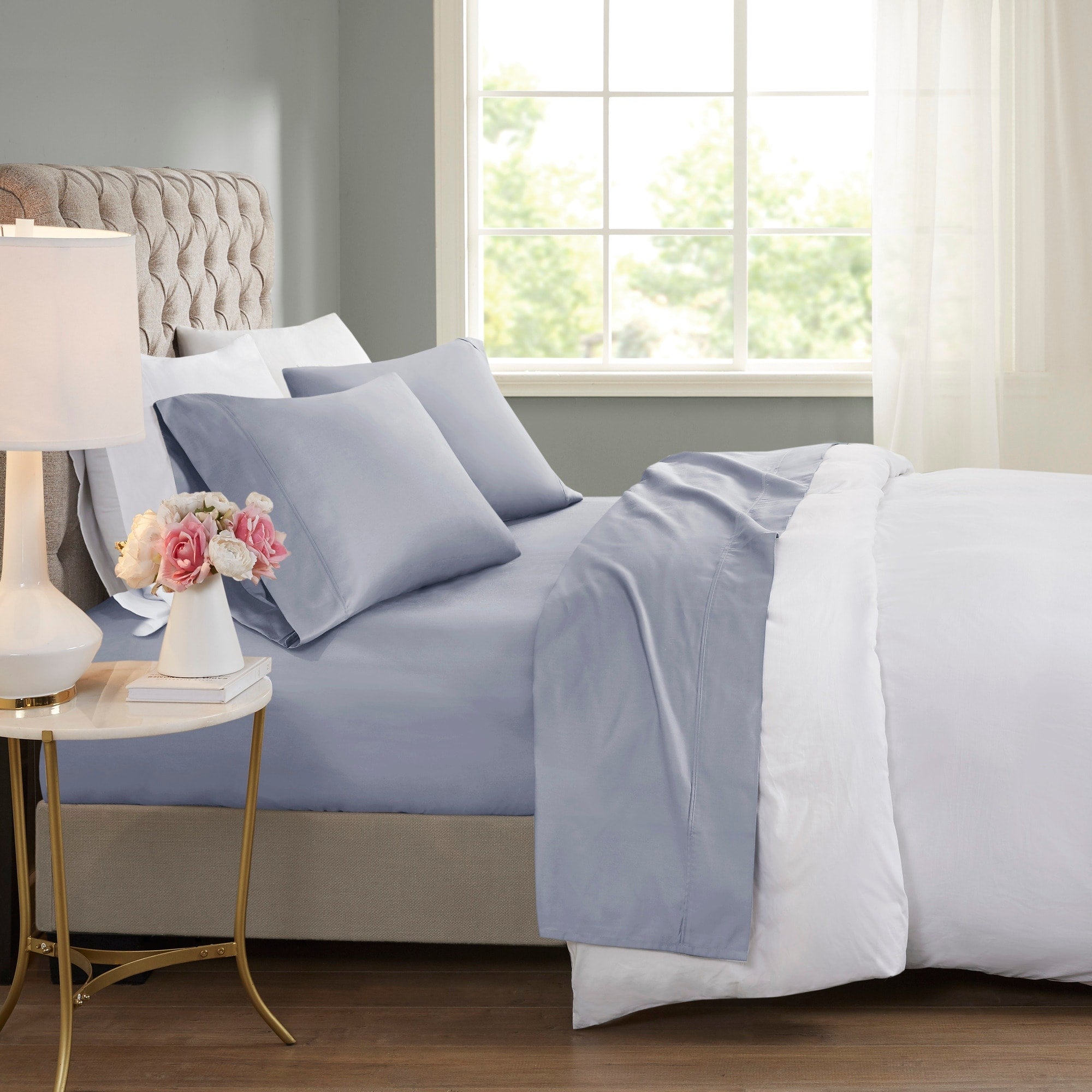 Ensemble de draps rafraîchissants en coton mélangé 600 fils Beautyrest, 4 pièces