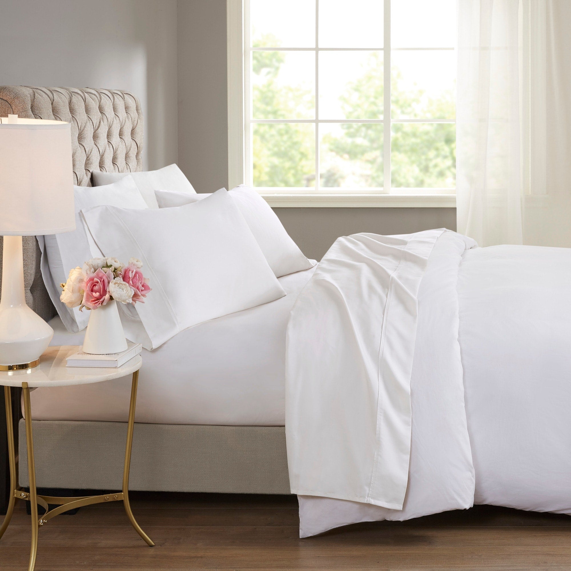 Ensemble de draps rafraîchissants en coton mélangé 600 fils Beautyrest, 4 pièces