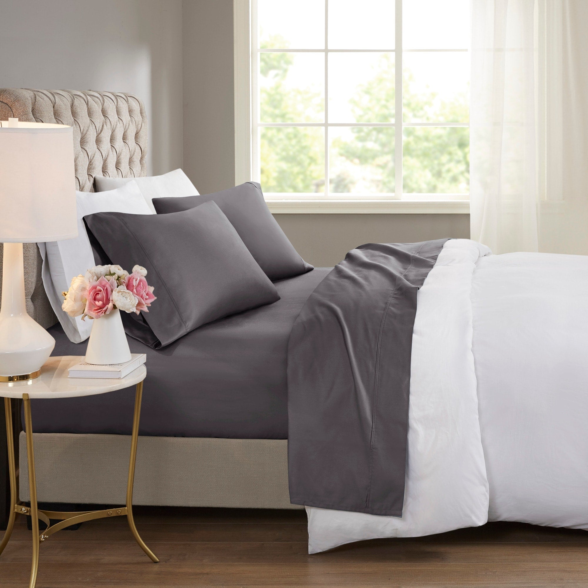 Ensemble de draps rafraîchissants en coton mélangé 600 fils Beautyrest, 4 pièces
