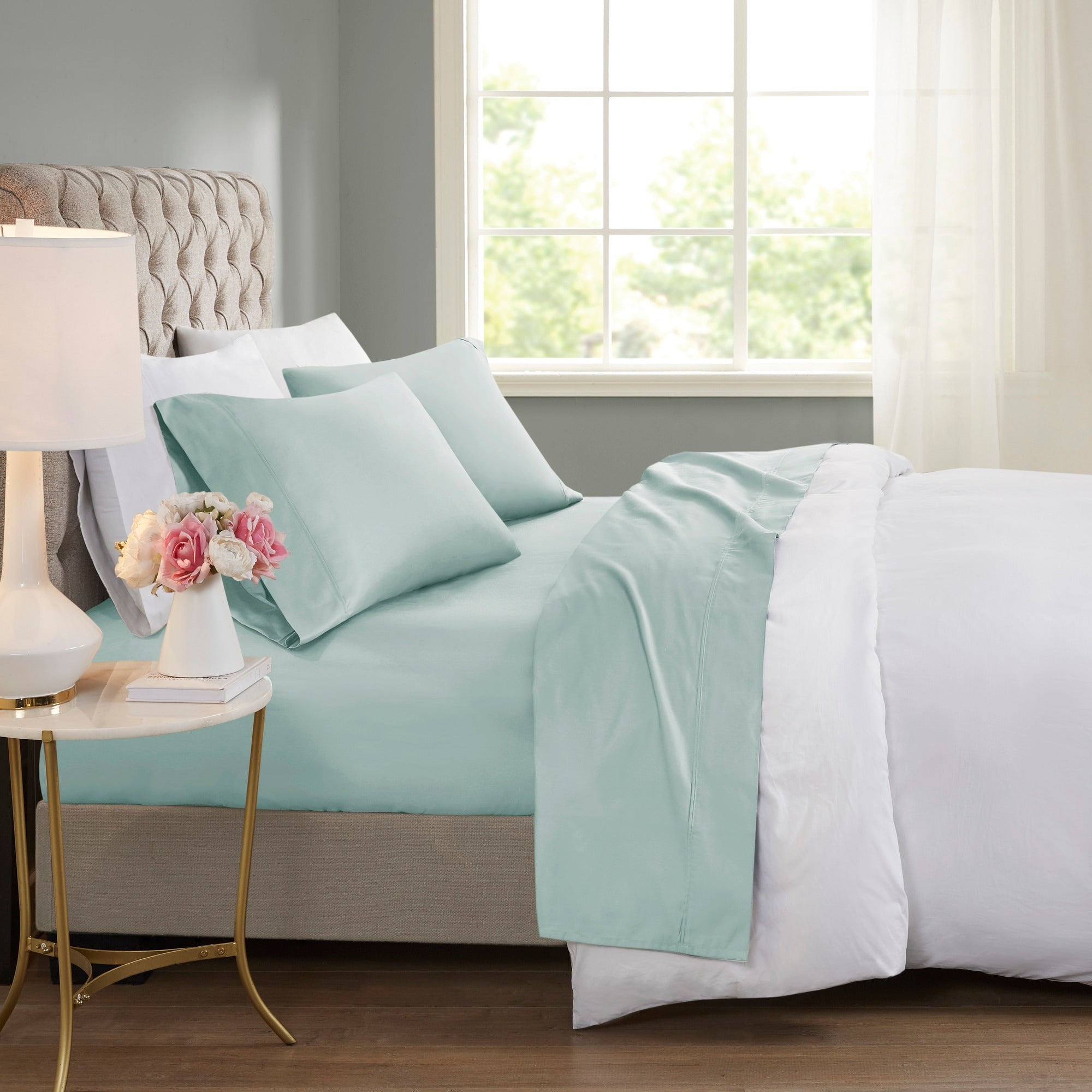 Ensemble de draps rafraîchissants en coton mélangé 600 fils Beautyrest, 4 pièces