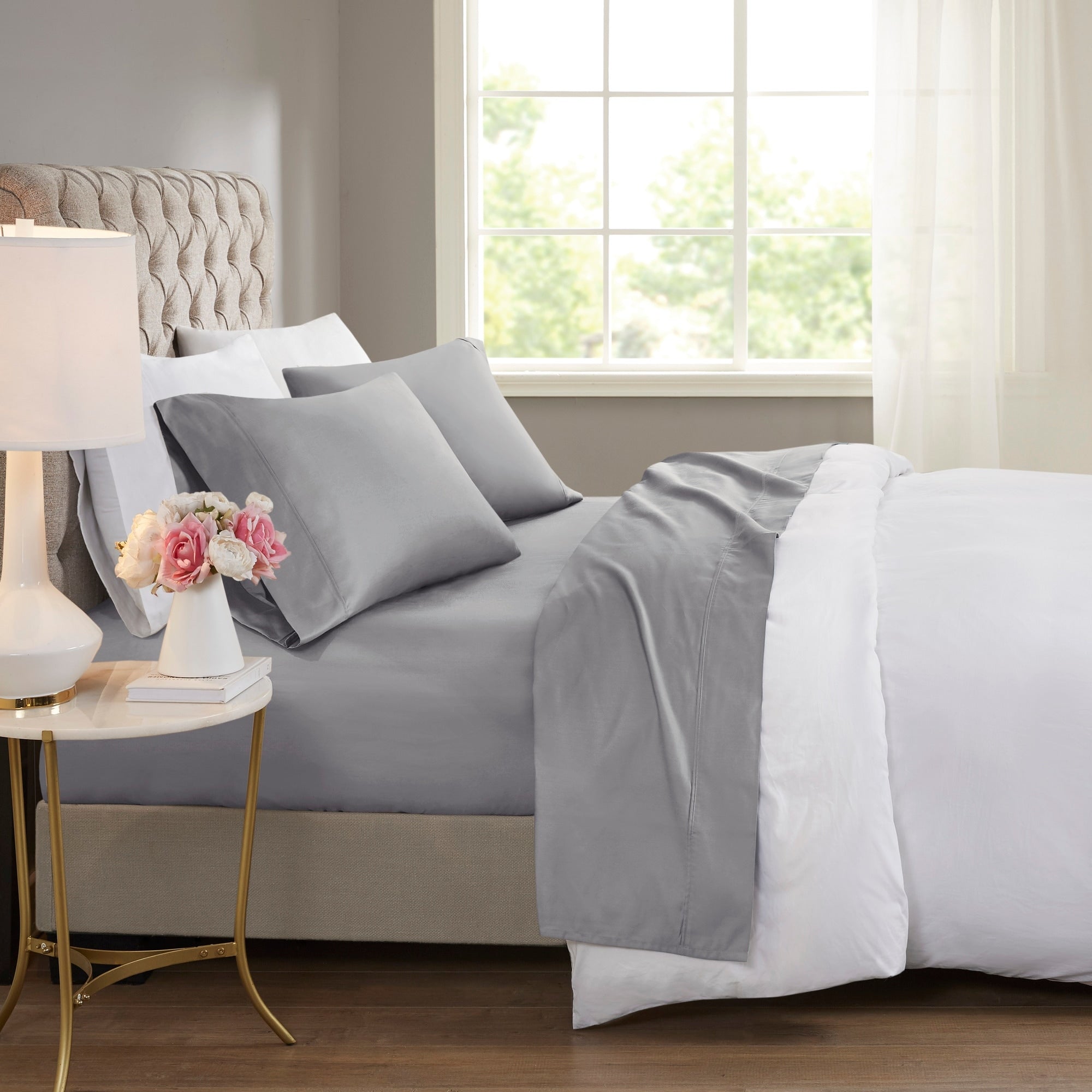Ensemble de draps rafraîchissants en coton mélangé 600 fils Beautyrest, 4 pièces