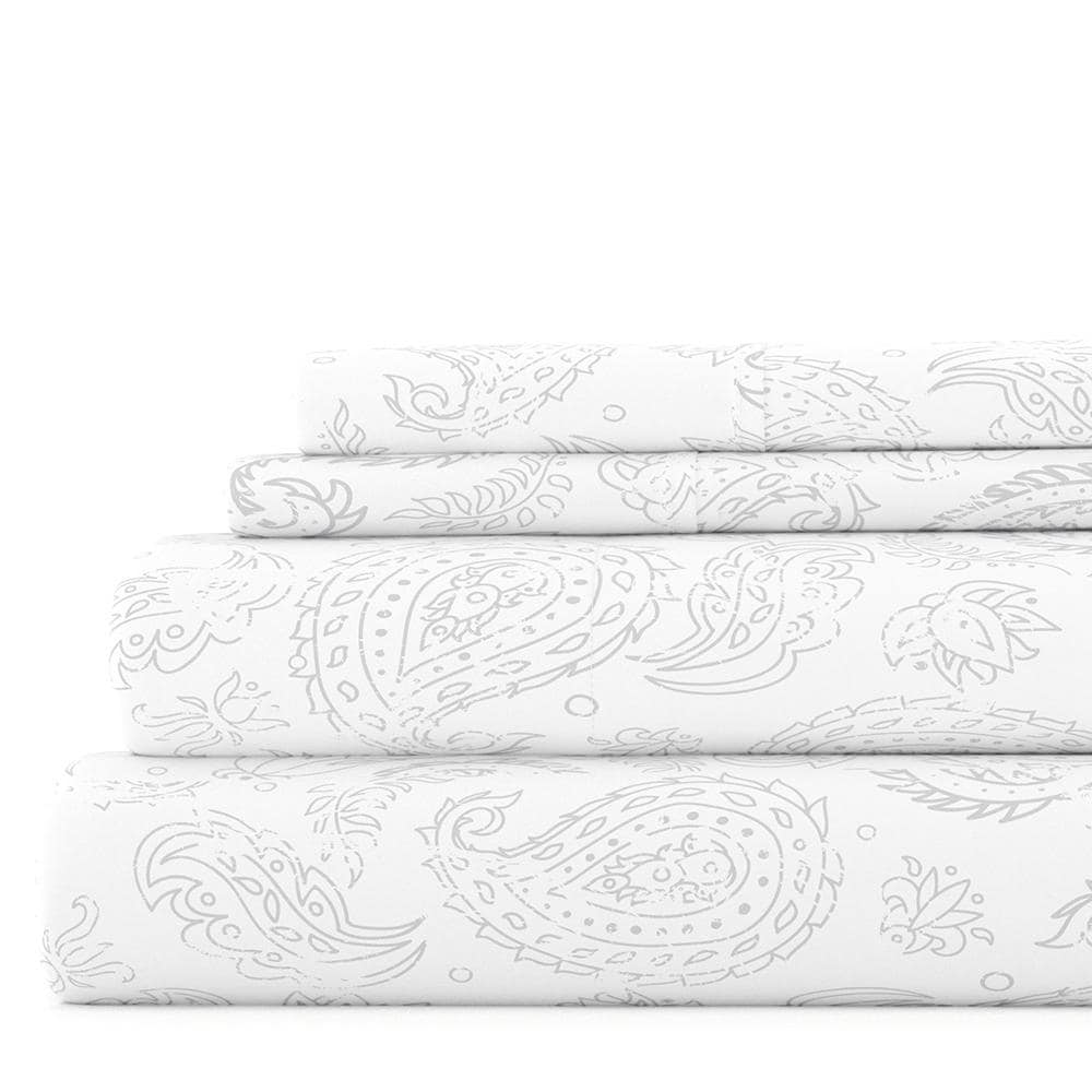 Parure de lit 4 pièces Becky Cameron à imprimé double brossé et poche profonde