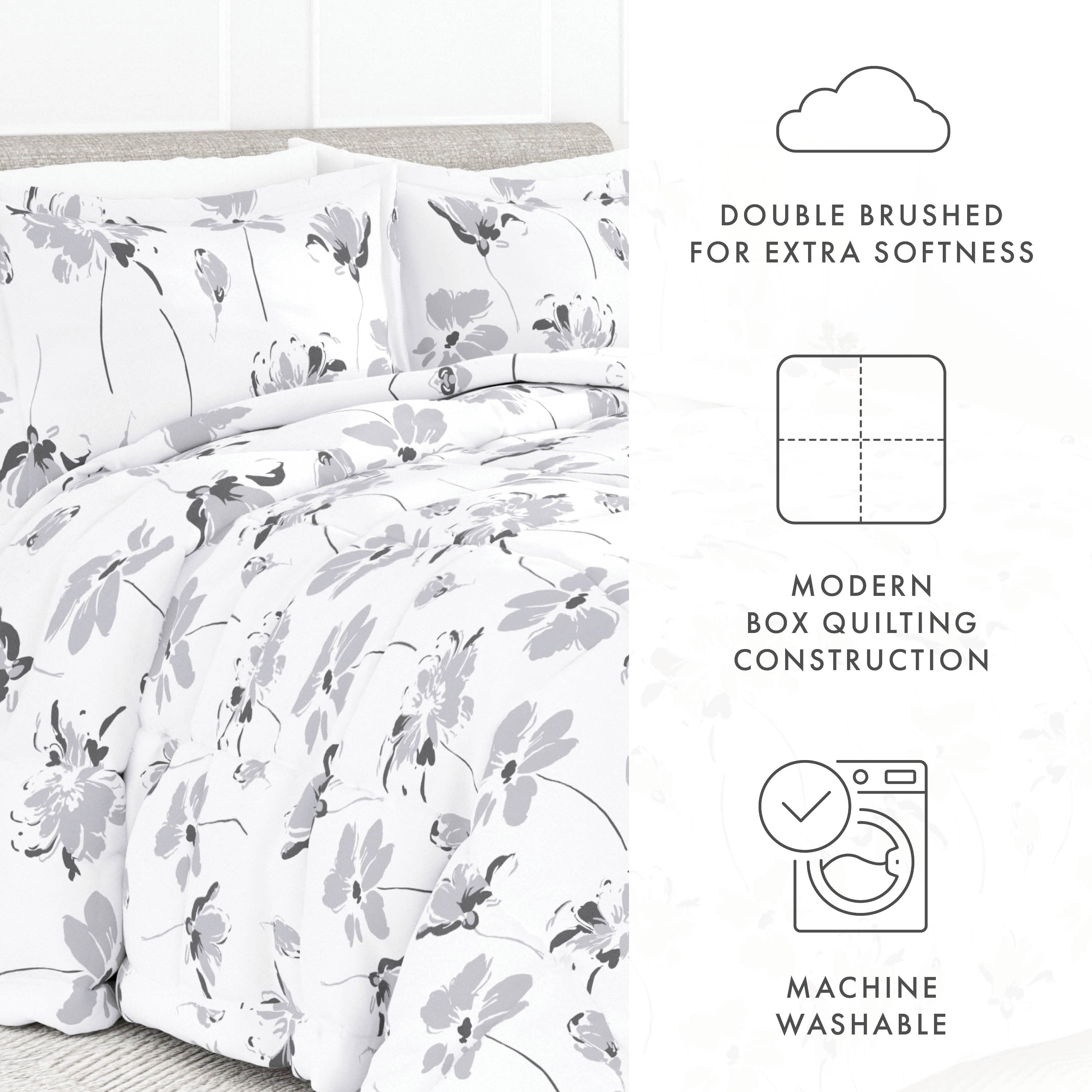 Parure de couette Becky Cameron Premium Magnolia Grey à motifs