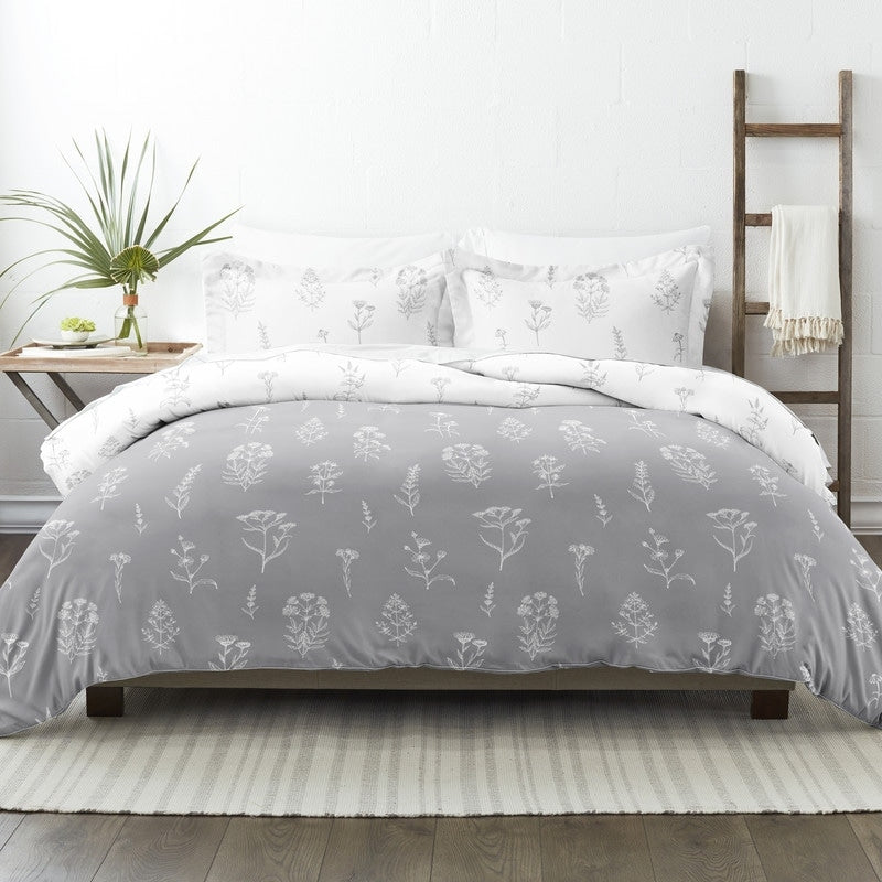 Parure de lit réversible 3 pièces à motif floral botanique ultra doux Becky Cameron