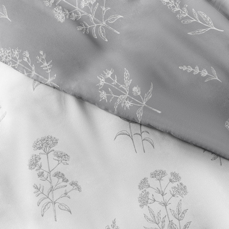 Parure de lit réversible 3 pièces à motif floral botanique ultra doux Becky Cameron