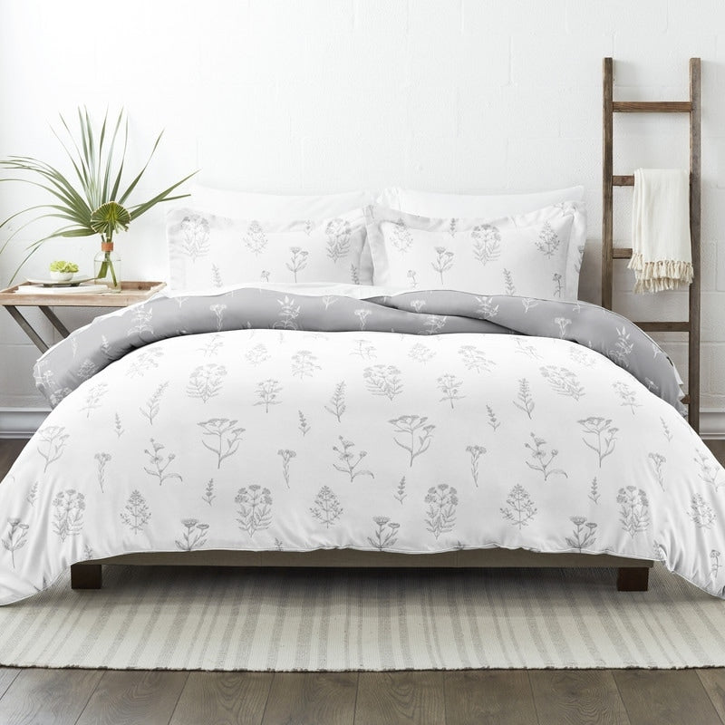 Parure de lit réversible 3 pièces à motif floral botanique ultra doux Becky Cameron
