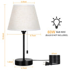 Lot de 2 lampes de chevet avec ports USB