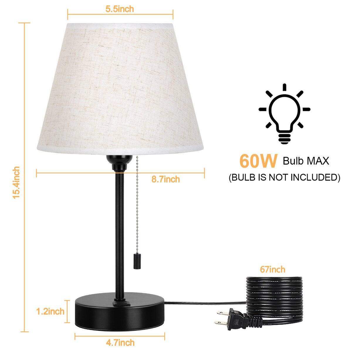 Lot de 2 lampes de chevet avec ports USB