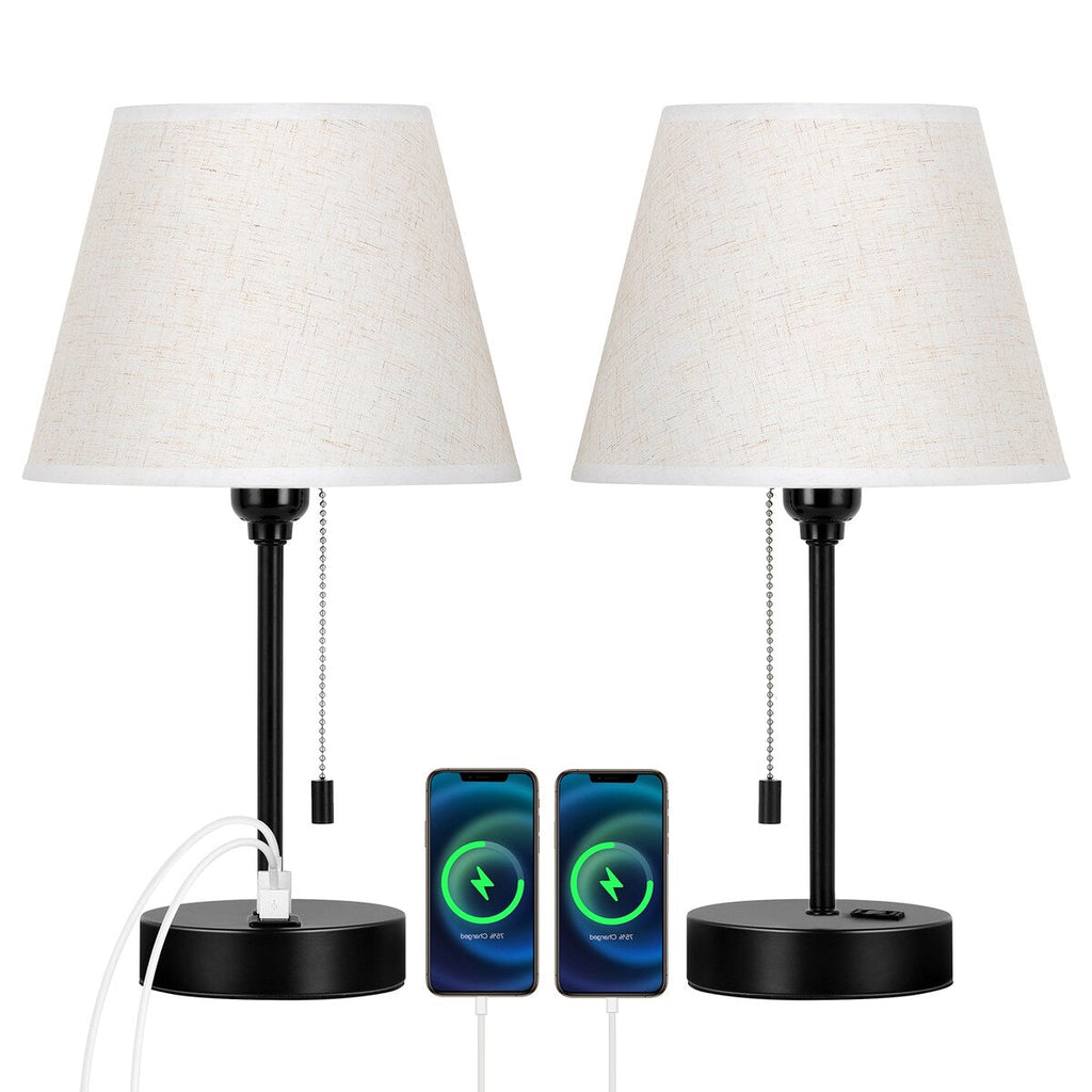 Lot de 2 lampes de chevet avec ports USB