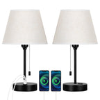 Lot de 2 lampes de chevet avec ports USB