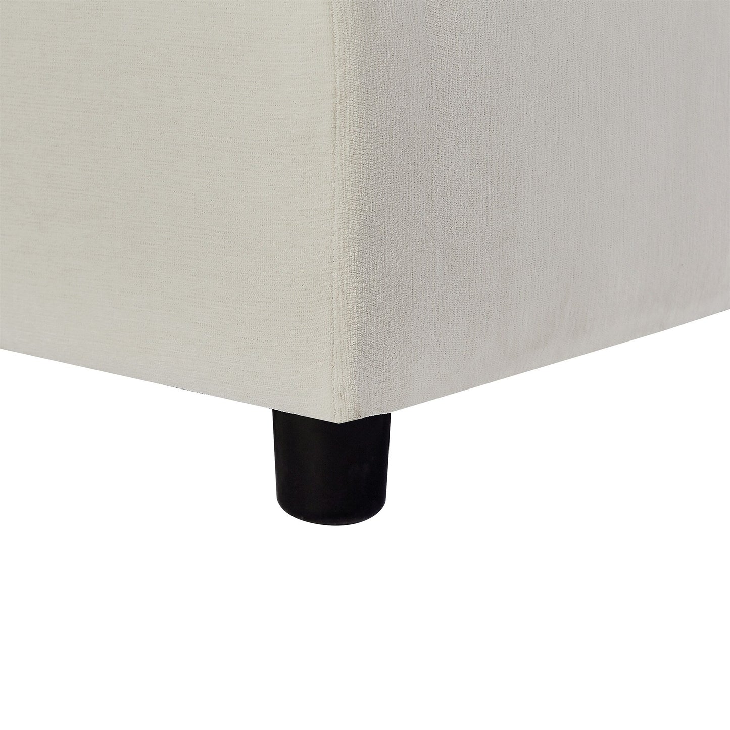 Canapé sectionnel beige en polyester en forme de L de 102,4 po avec repose-pieds réversible et pieds durables