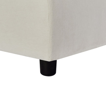 Canapé sectionnel beige en polyester en forme de L de 102,4 po avec repose-pieds réversible et pieds durables