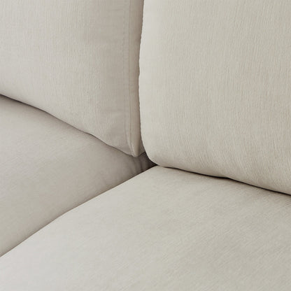 Canapé sectionnel 3 places en L beige 102,4 po en polyester avec repose-pieds réversible