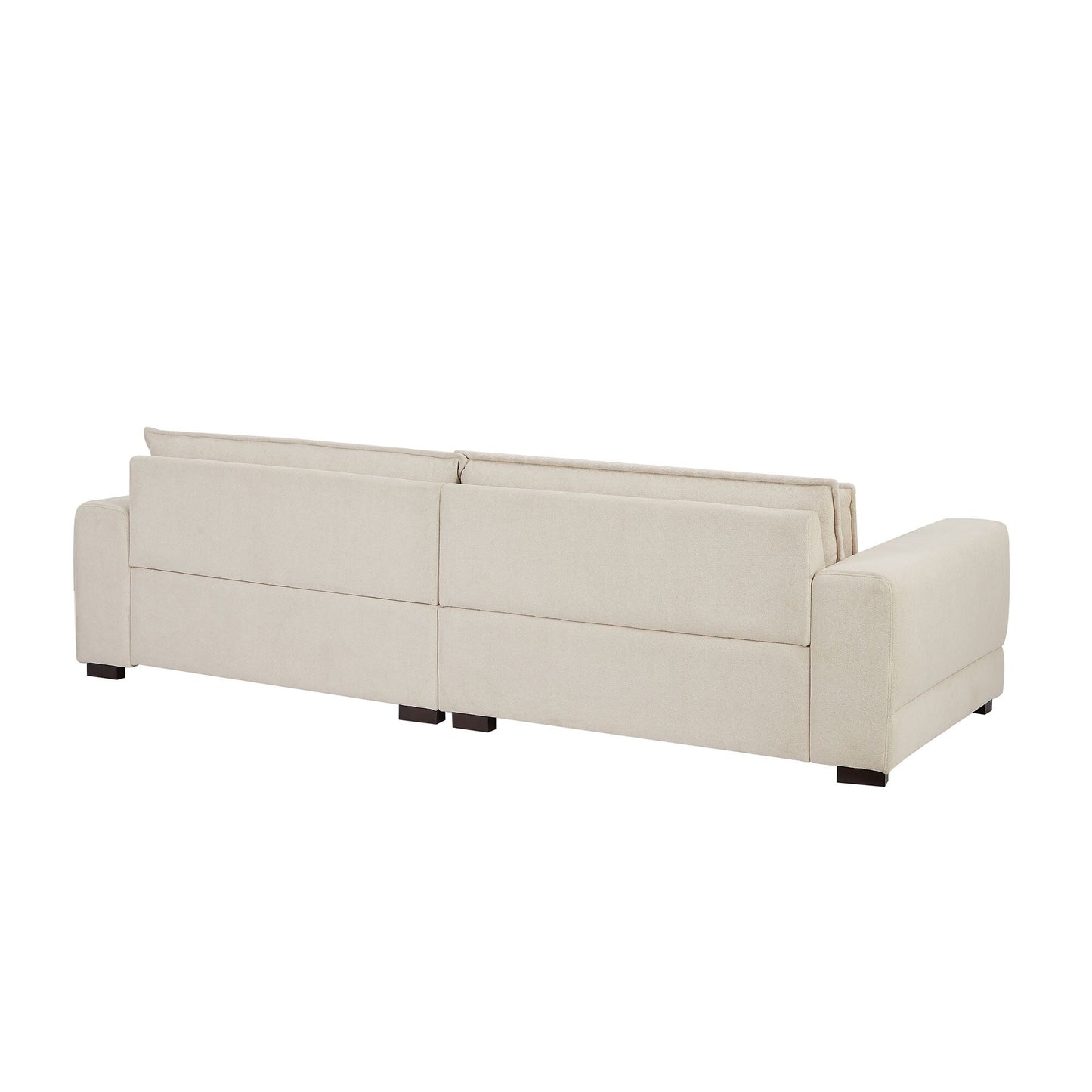 Canapé 4 places contemporain en tissu beige 104,72 pouces avec pieds en bois - Design élégant et durable pour appartements et bureaux