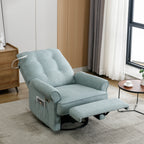Fauteuil inclinable pivotant à 270° beige avec ports USB, base à bascule, poche latérale et lampe tactile pour un usage domestique