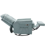Fauteuil inclinable pivotant à 270° beige avec ports USB, base à bascule, poche latérale et lampe tactile pour un usage domestique