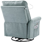 Fauteuil inclinable pivotant à 270° beige avec ports USB, base à bascule, poche latérale et lampe tactile pour un usage domestique