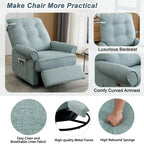Fauteuil inclinable pivotant à 270° beige avec ports USB, base à bascule, poche latérale et lampe tactile pour un usage domestique