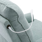 Fauteuil inclinable pivotant à 270° beige avec ports USB, base à bascule, poche latérale et lampe tactile pour un usage domestique