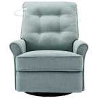 Fauteuil inclinable pivotant à 270° beige avec ports USB, base à bascule, poche latérale et lampe tactile pour un usage domestique
