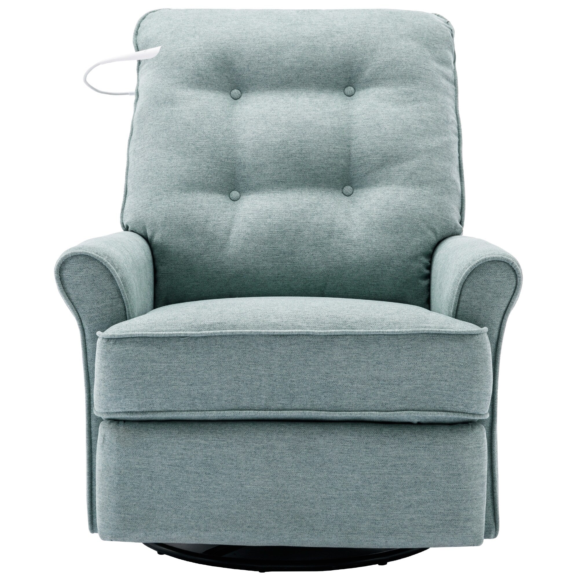 Fauteuil inclinable pivotant à 270° beige avec ports USB, base à bascule, poche latérale et lampe tactile pour un usage domestique