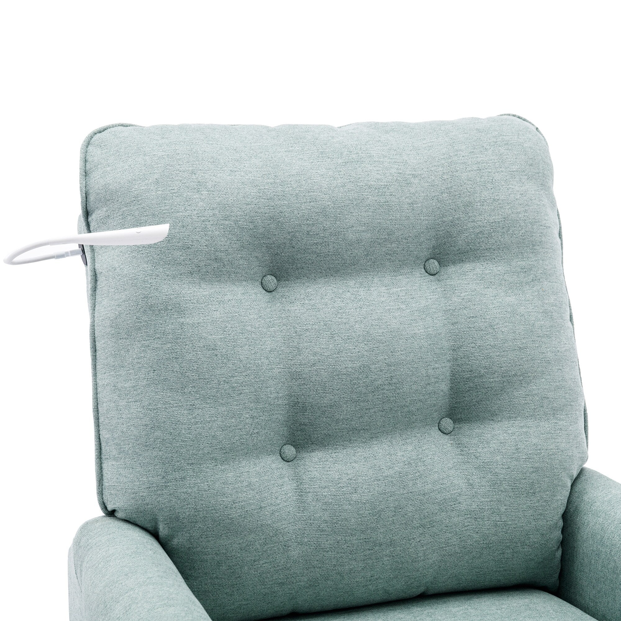 Fauteuil inclinable pivotant à 270° beige avec ports USB, base à bascule, poche latérale et lampe tactile pour un usage domestique