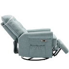 Fauteuil inclinable pivotant à 270° beige avec ports USB, base à bascule, poche latérale et lampe tactile pour un usage domestique
