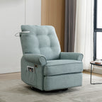 Fauteuil inclinable pivotant à 270° beige avec ports USB, base à bascule, poche latérale et lampe tactile pour un usage domestique