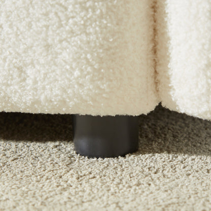 Canapé 1 place en tissu beige de 39,7 pouces avec cadre en bois robuste, rembourrage en mousse souple et support dorsal confortable