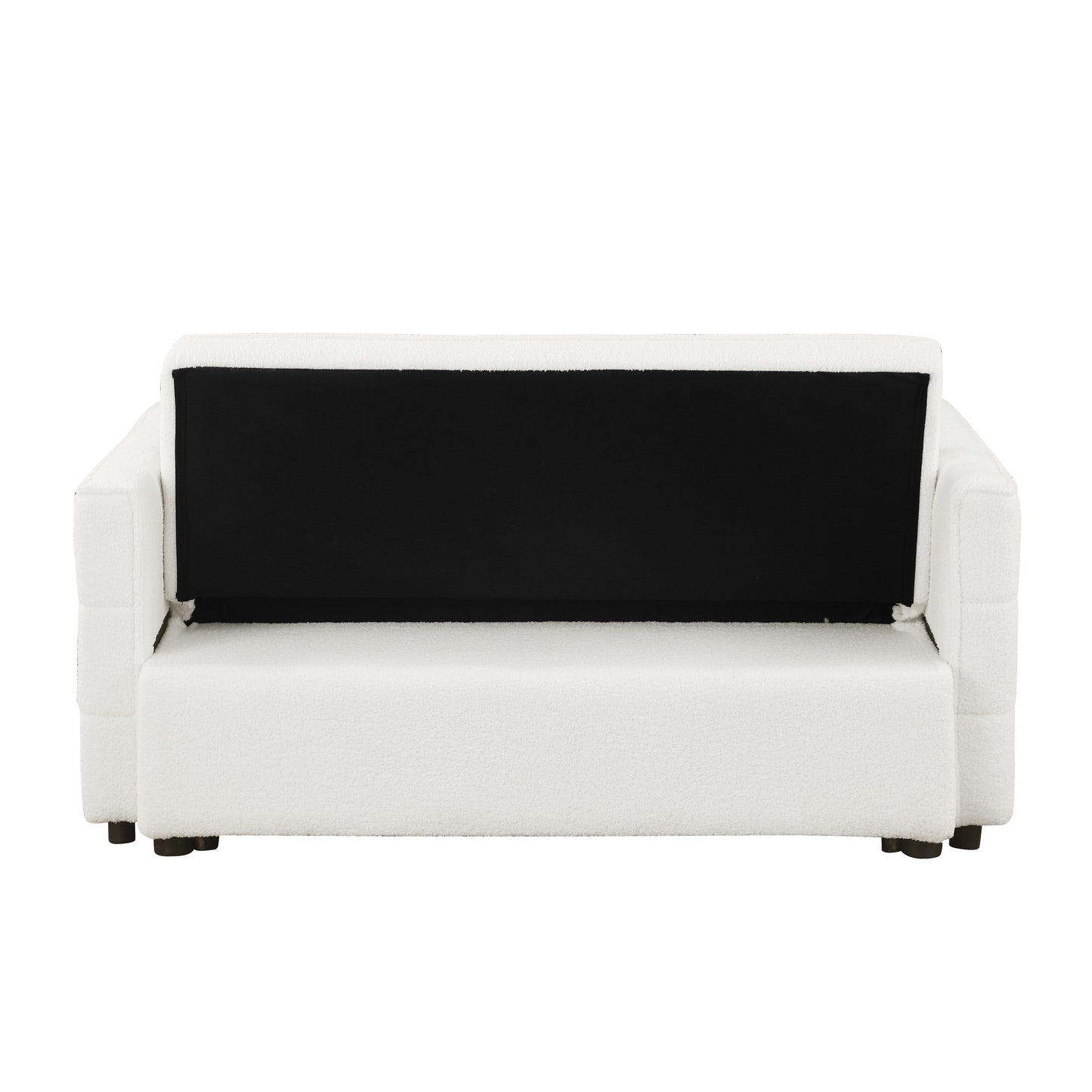 Canapé-lit convertible Boucle beige 55,12 pouces avec dossier réglable et 2 coussins de taille pour le salon