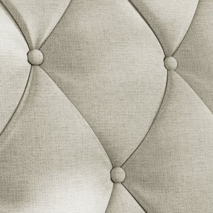 Canapé 3 places beige en polyester 78,75 avec dossier capitonné et coussins