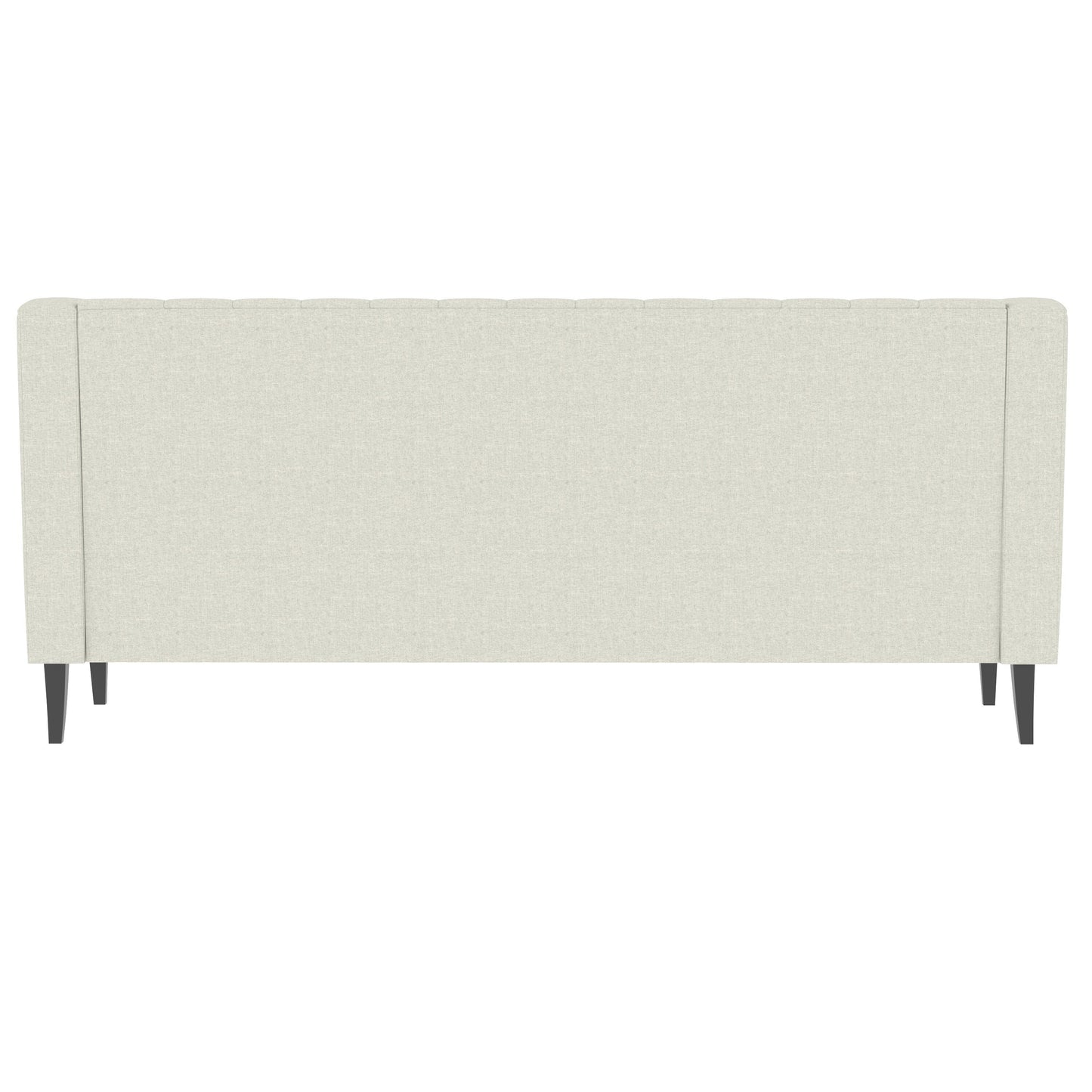 Canapé 3 places beige en polyester 78,75 avec dossier capitonné et coussins