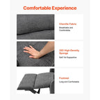 Fauteuil releveur à deux moteurs en chenille beige, massant, chauffant et inclinable