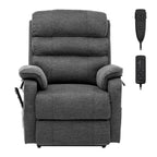 Fauteuil releveur à deux moteurs en chenille beige, massant, chauffant et inclinable